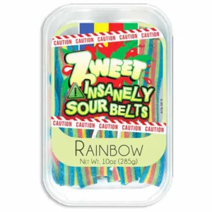 Zweet Insanely Sour Rainbow Belts Tub: 6-Piece Box